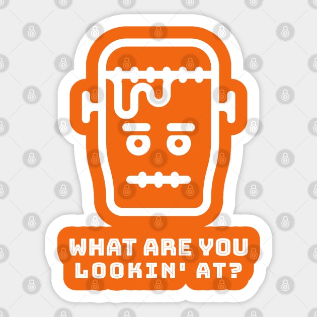 What Are You Lookin' At? - Frankenstein Sticker by Dodo&FriendsStore